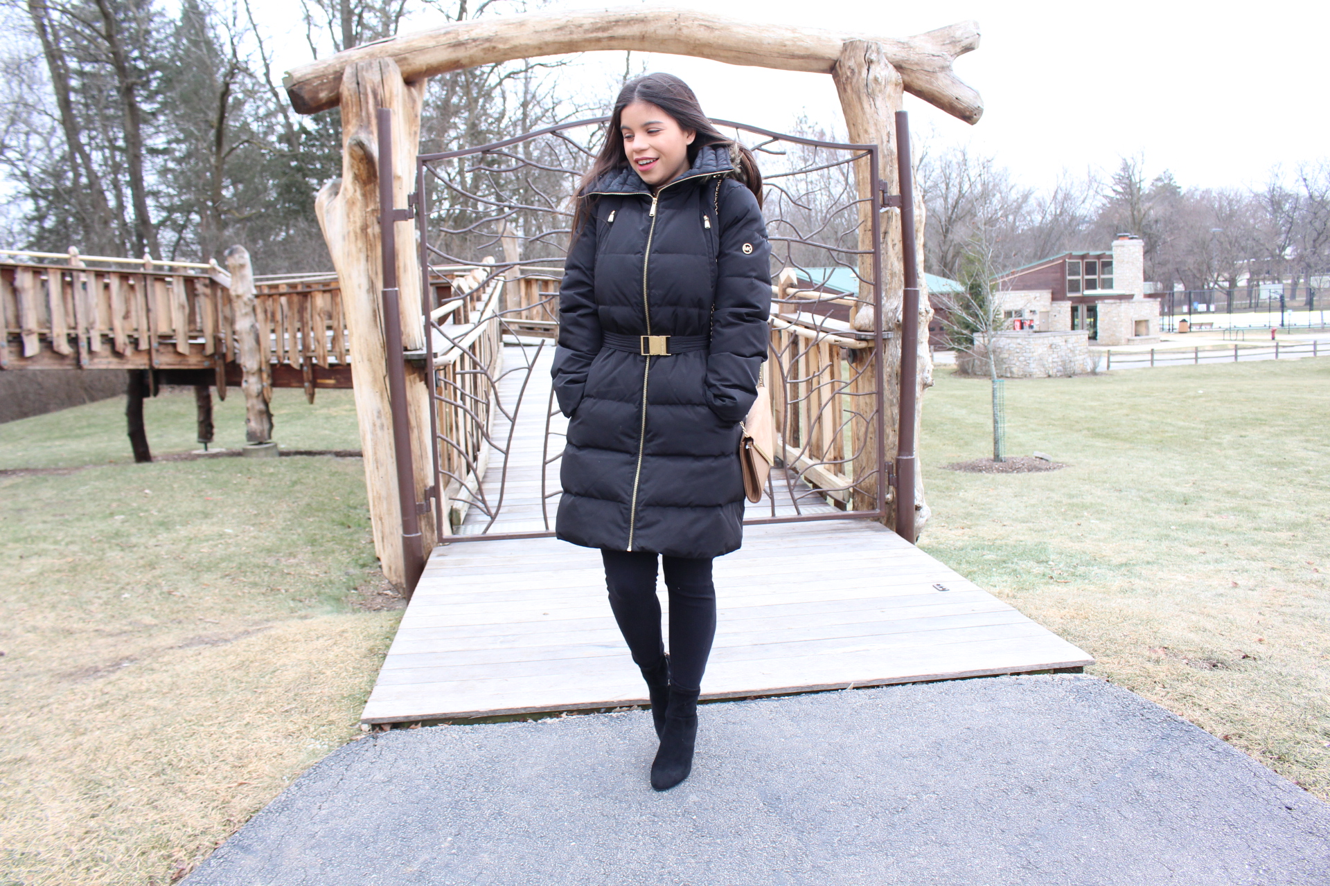 all black outfit for winter with pop of colorby alejandra avila